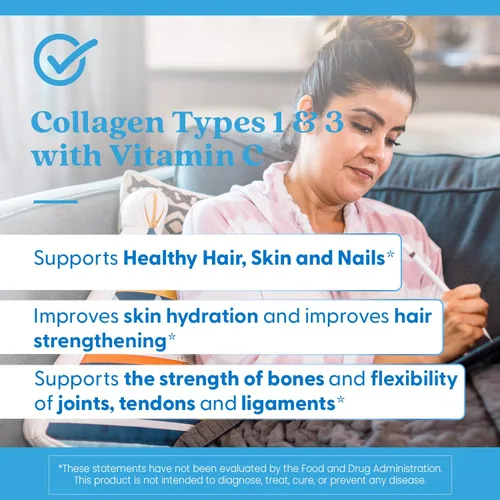 Vista 7 de Doctor's Best Péptidos de colágeno Tipos 1 & 3 - Suplemento de colágeno para mujeres y hombres, apoya la salud del cabello, la piel, las uñas