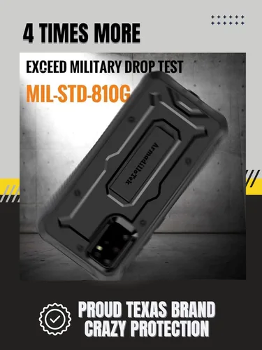 Vista 5 de ArmadilloTek Vanguard - Funda diseñada para Samsung Galaxy S20+Plus (versión 2020) de grado militar, cuerpo completo, resistente, con soporte