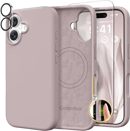Vista 106 de GolbinBox Funda magnética para iPhone 17, compatible con MagSafe, cubierta de silicona integrada para control de cámara, funda de silicona líquida a