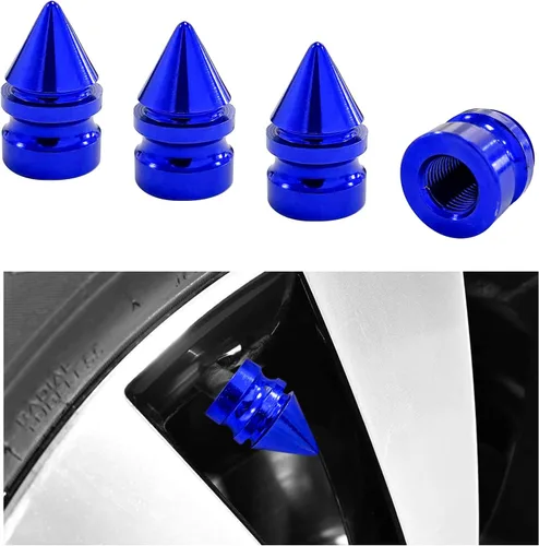 Vista 11 de Ziciner 4 piezas de tapas de válvula de neumático para automóvil, accesorios de aleación de aluminio con puntas, cubiertas de válvula de rueda
