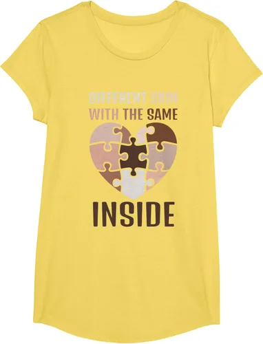 Vista 42 de Camiseta con texto en inglés "Black History Month Different Skin With The Same Love Inside