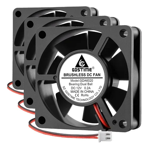 Vista 8 de GDSTIME Ventilador 4010 12 V 1.575 in x 0.394 in 2 pines doble bola DC sin
