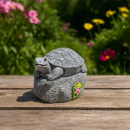 Vista 4 de Turtle Hide a Key Outside Spare Key Hiders Outdoor Turtle Shape Garden Decor Waterproof Safe Holder for Outdoor Yard Geocache Containers Rock