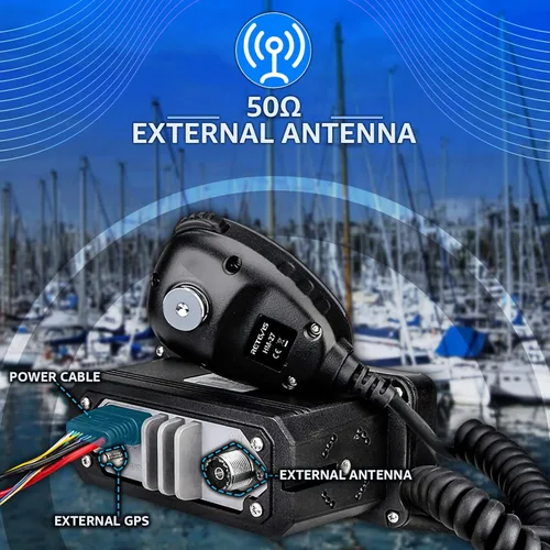 Vista 9 de Retevis RA27 Radio marina de montaje fijo con GPS, DSC, 25W, IP67 impermeable VHF Radio Marina, largo alcance, NOAA, canales marinos
