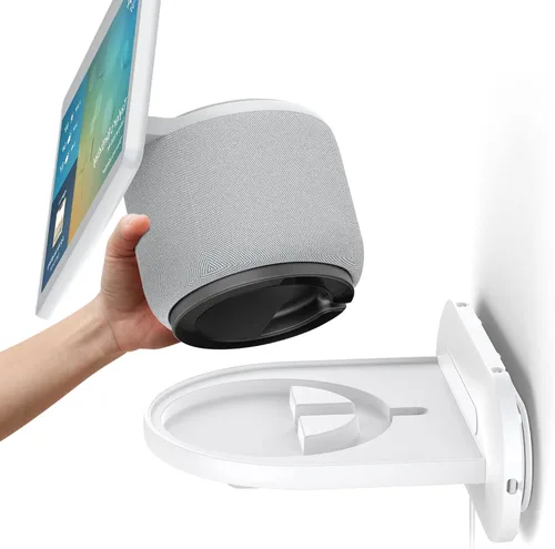 Vista 7 de PlusAcc Show 10 - Soporte de montaje en pared para Echo Show 10 de 3ª generación, ahorro de espacio para accesorios Alexa, estante (negro)