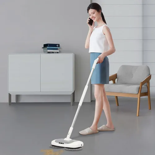 Vista 2 de YIYIBYUS Trapeador eléctrico con un cubo de limpieza, fregona eléctrica inalámbrica para limpieza de pisos, trapeador eléctrico inalámbrico