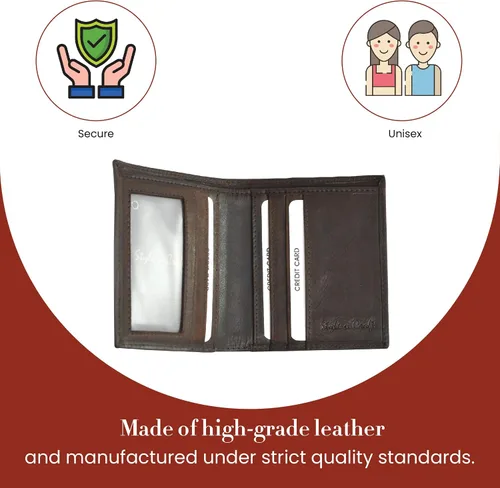 Vista 5 de Style N Craft Slim Bi-fold Hipster Leather Wallet, Full-Grain Leather Wallet