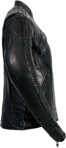 Vista 6 de Milwaukee Leather MLL2570 Chaqueta de Cuero para Motocicleta Negra 'Phoenix Embroidered' para Mujer
