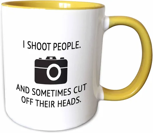 Vista 9 de 3dRose I SHOOT PEOPLE. AND SOMETIMES CUT OFF THEIR HEADS. 11oz Two-Tone Blue Mug
