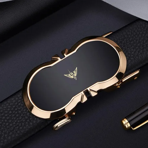 Vista 2 de VANNANBA Leather Ratchet Belts for Men Automatic Buckle with Belt Box, Gift for Men