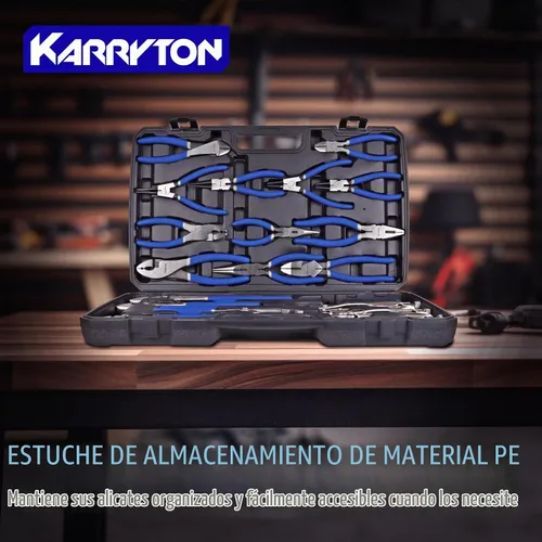 Vista 3 de Juego de alicates de 20 piezas, juego de herramientas de alicates versátiles con caja de transporte negra, ideal para trabajadores profesionales