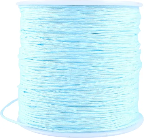 Vista 43 de KONMAY 1 rollo de cuerda de nailon de 150 yardas, trenzado de 0.016 in de nailon Shamballa Macramé/cordón de cuentas, cordón de nudo chino, cuerda