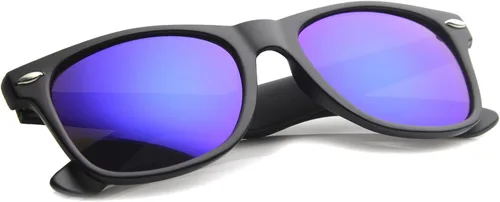 Vista 24 de zeroUV - Gafas de sol con montura de cuerno negro mate