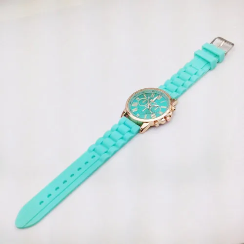 Vista 4 de CdyBox Correa de silicona para mujeres y hombres, reloj casual de cuarzo analógico, pulsera unisex de color gelatina (paquete de 10), Movimiento