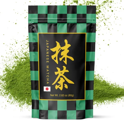 Vista 10 de Matcharl Polvo de Té Matcha Kyoto Uji - Té Verde Japonés de Grado Ceremonial de Primera Cosecha de Kyoto Uji Molido en Piedra (40g / 1.4oz) ORO