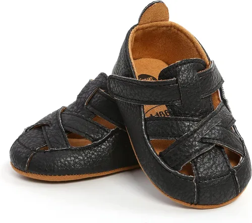 Vista 5 de Sandalias de verano unisex para bebés y niñas, suela de goma antideslizante suave de primera calidad, zapatos para caminar en la playa al aire libre