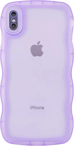 Vista 45 de SKYLMW Funda compatible con iPhone 12 Pro, diseño de ondas rizadas kawaii, borde chapado de lujo, elegante parte trasera transparente brillante, TPU
