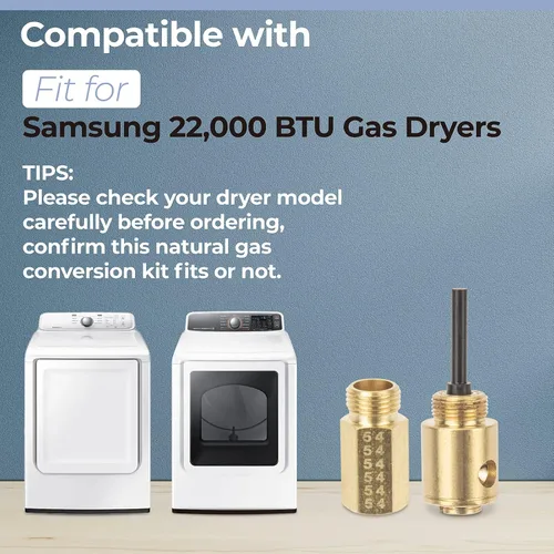 Vista 5 de LPKIT-3/XAA LP Kit de conversión para secador Samsung 22KBTU Brass LPKIT-3/XAA LP Conversion Kit Converts Natural Gas to LP Gas for Samsung 22KBTU