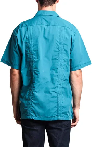 Vista 3 de G-style EE. UU. Remera playera mangas cortas de guayabera cubana para hombres