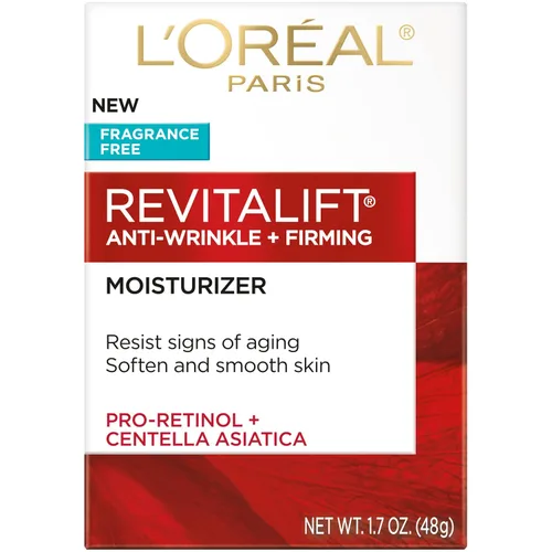 Vista 2 de L'Oreal Paris Revitalift Crema antienvejecimiento para rostro y cuello, hidratante suavizante y reafirmante para hidratación 24 horas, sin