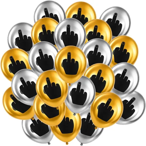 Vista 3 de DS. DISTINCTIVE STYLE Middle Finger Balloons 12 Inch Latex Balloons Set of 12 Party Balloons Funny Birthday Decorations for Men and