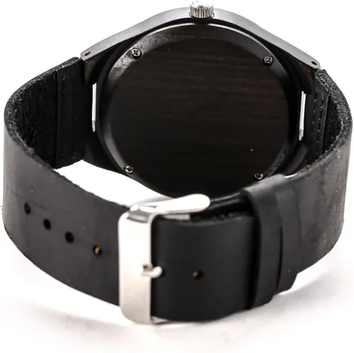 Vista 8 de Famgem - Reloj de pulsera para hombre con grabado de madera, correa de cuero personalizada, correa de cuero