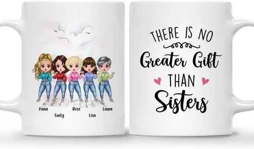 Vista 16 de GOSSBY Taza personalizada (2 Sisters) ¡Aparentemente somos problemas cuando estamos juntos, quién sabía! Taza personalizada para mejor amiga