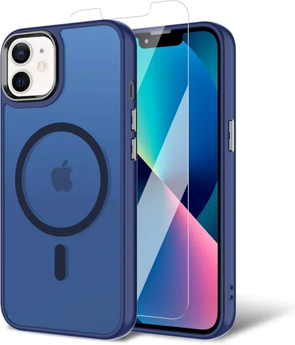 Vista 80 de Funda para iPhone 11 con protector de pantalla, compatible con MagSafe, ultra delgada, translúcida, mate, a prueba de golpes, color negro