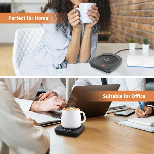 Vista 7 de Vobaga - Calentador de taza de café para el hogar, la oficina, el escritorio, se apaga automáticamente después de 4 horas. Placa calentadora de taza