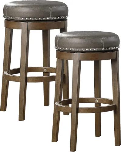 Vista 14 de Lexicon Blueridge Taburete giratorio de altura de comedor (juego de 2), 19.5 pulgadas SH, negro