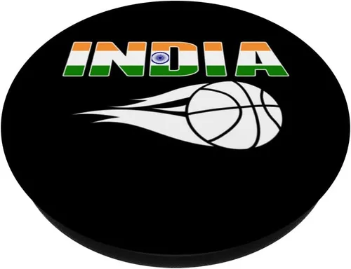 Vista 2 de India Basketball Fans Jersey Pride Indian Flag Sport Lovers PopSockets Swappable PopGrip