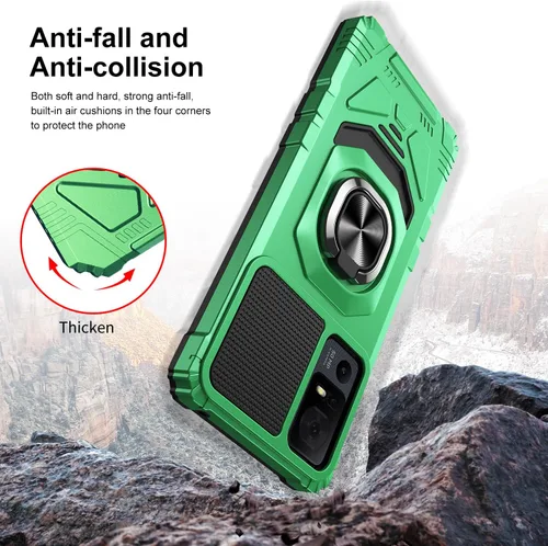 Vista 5 de Funda compatible con Verizon TCL 40 XE 5G con protector de pantalla, soporte de anillo para montaje magnético de automóvil, grado militar