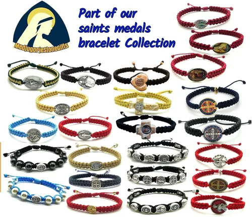 Vista 8 de Pulsera ajustable de medalla milagrosa de la Virgen María para hombre y mujer, regalo católico