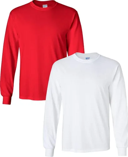 Vista 126 de Gildan Camiseta de manga larga de algodón ultra para adulto, estilo G2400, paquete múltiple Militar + ceniza.