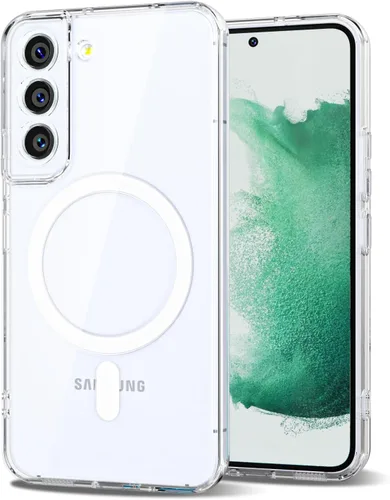 Vista 23 de Svanove Funda magnética de silicona para Samsung Galaxy S22, compatible con Magsafe, bonita funda para mujer, goma de gelatina brillante delgada