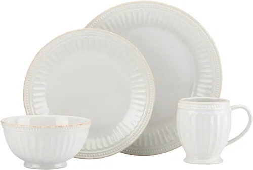 Vista 13 de Lenox 897388 French Perle Groove - Juego de vajilla de 12 piezas, servicio para 4