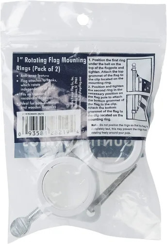 Vista 5 de Anillos giratorios para montaje de bandera Valley Forge 28219, 1 pulgada