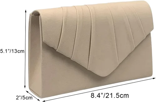 Vista 7 de LAM GALLERY Bolso cruzado de gamuza con cadena de embrague de noche, bolso de mano formal para fiesta, boda, cóctel, baile de graduación