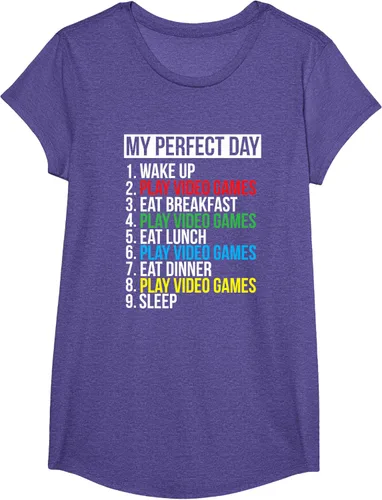 Vista 16 de My Perfect Day" - Camiseta negra de ajuste clásico, cuello redondo, manga corta, poliéster y algodón, Negro