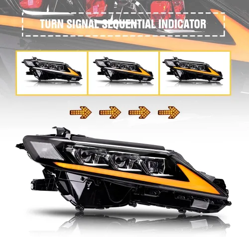 Vista 4 de T T-ABC Faros delanteros y luces traseras para Toyota Camry Faro y Luz Trasera 2018-2024 LE XLE SE XSE TRD Faro 6 Lente 8ª Generación Accesorios