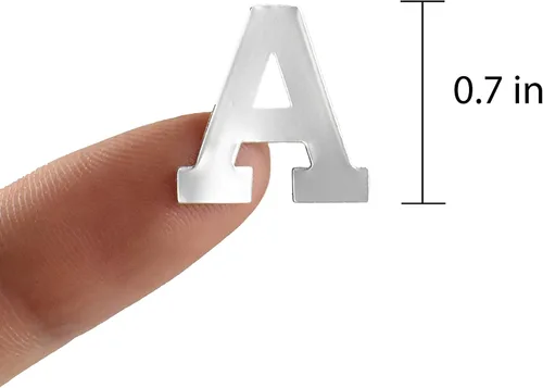Vista 4 de QQ&U Calcomanías de letras del alfabeto de aluminio de 3 hojas (negro, plata, dorado)