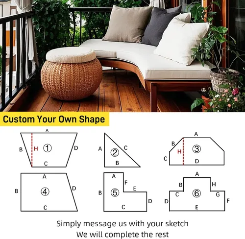 Vista 4 de Cojines de banco personalizados para muebles de interior/exterior, almohadilla de asiento de ventana panorámica con parte inferior antideslizante