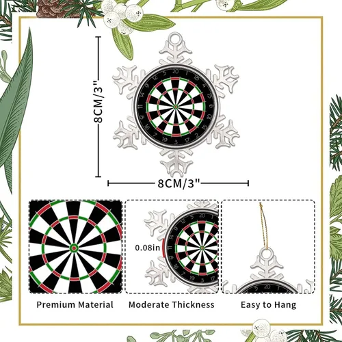 Vista 2 de Adorno de copo de nieve de peltre personalizado para decoración de árbol de Navidad
