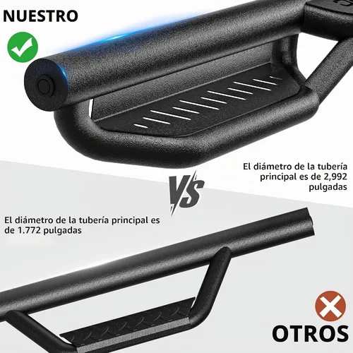 Vista 6 de OEDRO Estribos compatibles con Chevy Silverado/GMC Sierra 1500 19-26