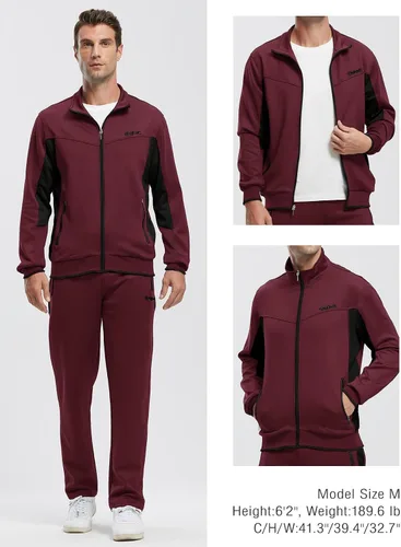 Vista 6 de Rdruko Conjunto deportivo de 2 piezas para hombre, para correr, gimnasio, ropa deportiva