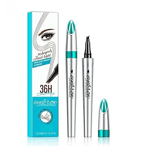 Vista 2 de Lápiz microblading para cejas, maquillaje de ojos, micro 4 puntos para levantar y arrebatar cejas de larga duración, impermeable, cabello natural 01
