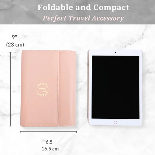 Vista 6 de COSMIYA Joyero de viaje personalizado con inicial, regalos personalizados con monograma para mujeres, regalos de dama de honor, organizador de joyas