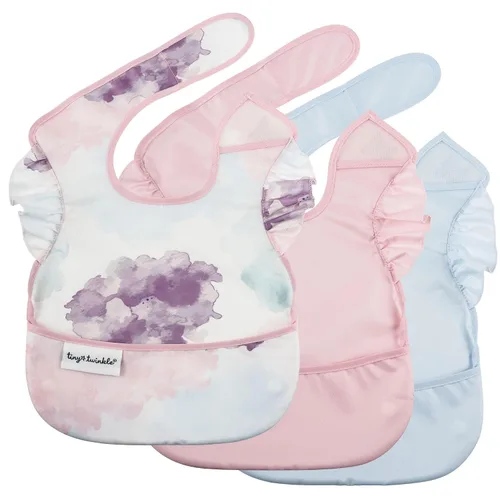 Vista 8 de Tiny Twinkle Baberos Antiderrame para Comer para Bebé Baberos Impermeables y Limpiables para Niños Pequeños con Bolsillo de Recolección Baberos