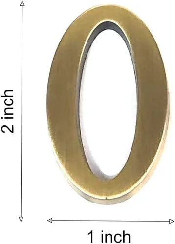 Vista 7 de Números de buzón de 2 pulgadas de aleación de zinc hueca, números de dirección de puerta 3D autoadhesivos para casa, apartamento, oficina, bronce