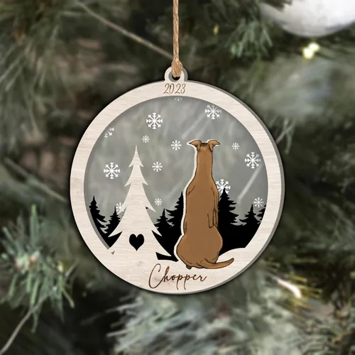 Vista 271 de Nazenti Adorno de Navidad conmemorativo personalizado, regalo personalizado de recuerdo de perro, condolencias por pérdida de mascotas, sabueso